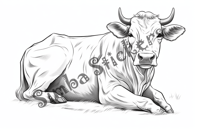 Colouring pages, bundle of cattle, complex, 25 images