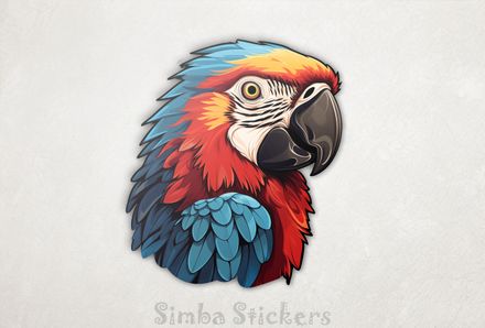 Colourful parrot with black beak, egjhyy
