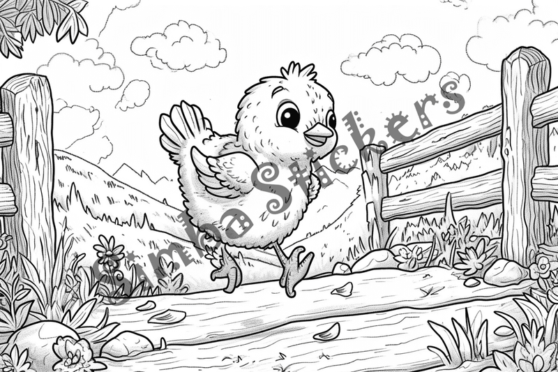 Colouring pages, bundle of chicken, 10 images