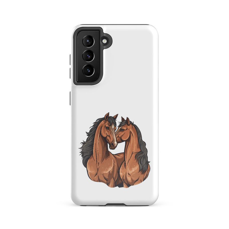 Tough Case for Samsung, Two brown horses snuggling, tdwcyd