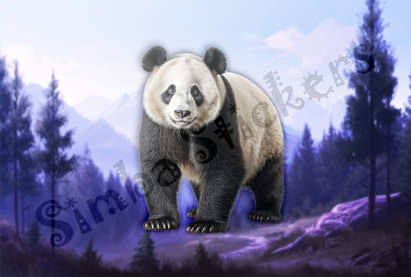 Panda on all fours looking straight ahead, 3ettt5