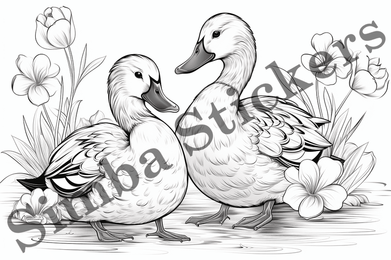 Colouring pages, Bundle of ducks, 10 images