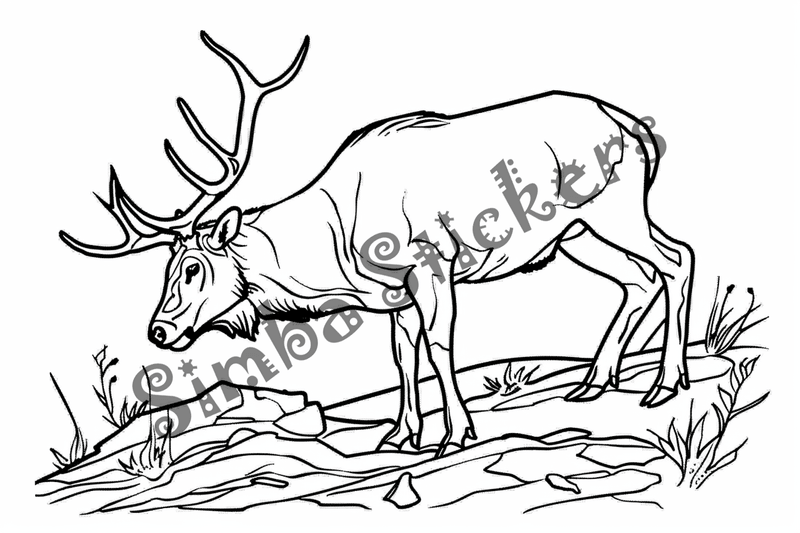 Colouring pages, bundle of elks, 10 images