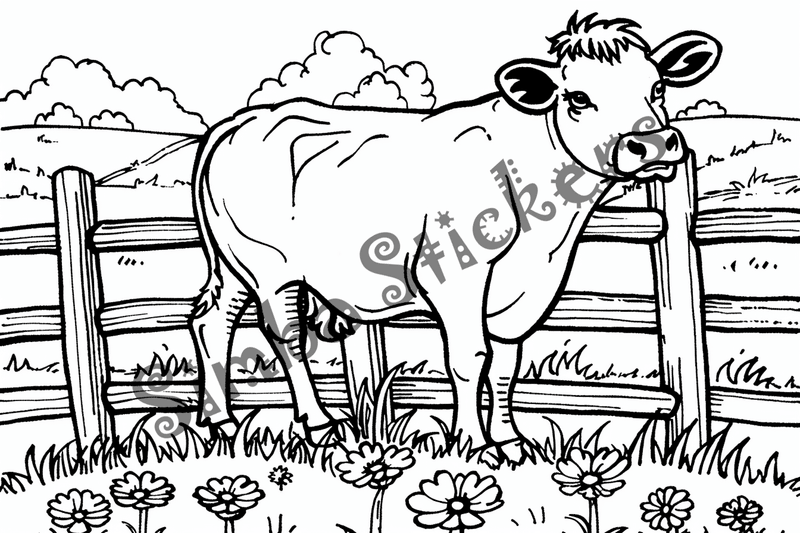 Colouring pages, bundle of cattle, 25 images 2