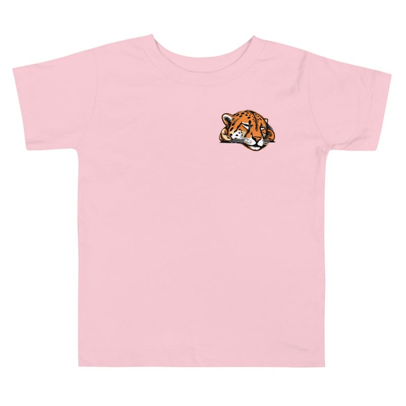 Toddler Staple Tee, Cheetah sleeping, head, left chest