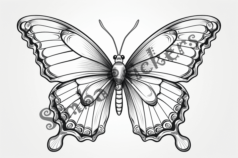 Colouring pages, bundle of butterflies, 50 images 2