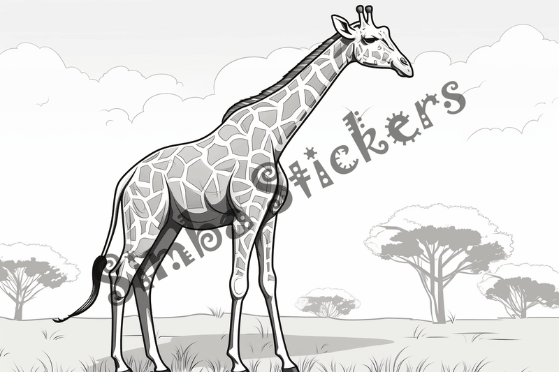 Colouring pages, bundle of giraffess, 25 images 2