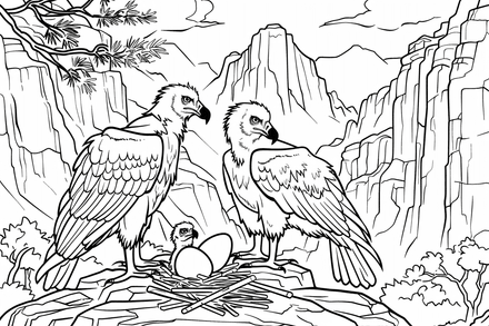 Colouring pages, bundle of vultures witch chicks, 10 images, zopkfy