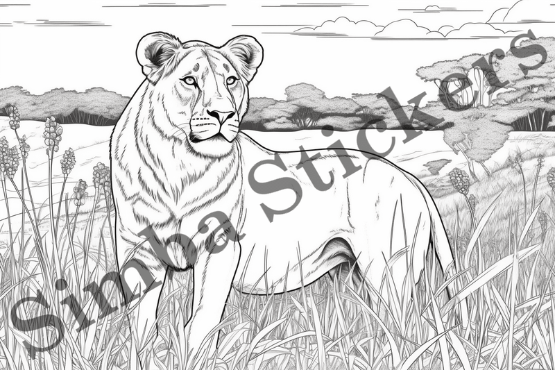 Colouring pages, Bundle of lions, 25 images