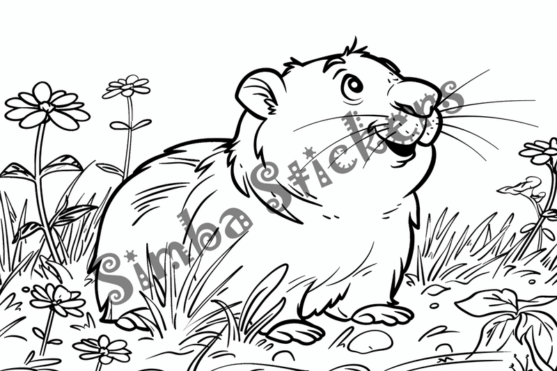 Colouring pages, bundle of groundhogs, 25 images