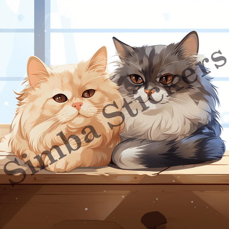 Himalayan cats in love, cuddling, image set, 10 images