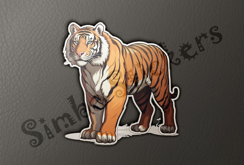 Tiger partially from the side, facing straight
