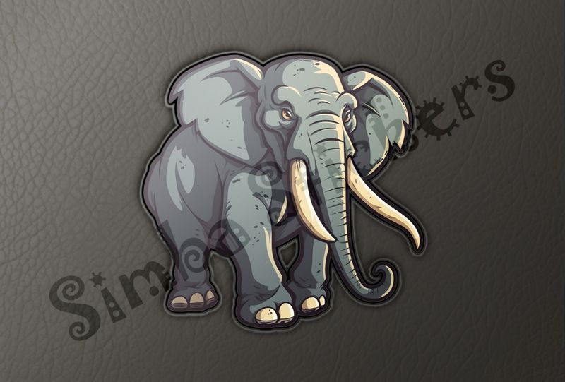 Elephant stomping around cutely