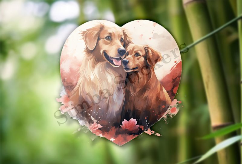 Dogs in love, watercolour