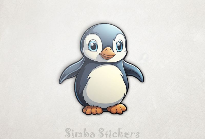 Baby penguin with wings spread out, fqsehz