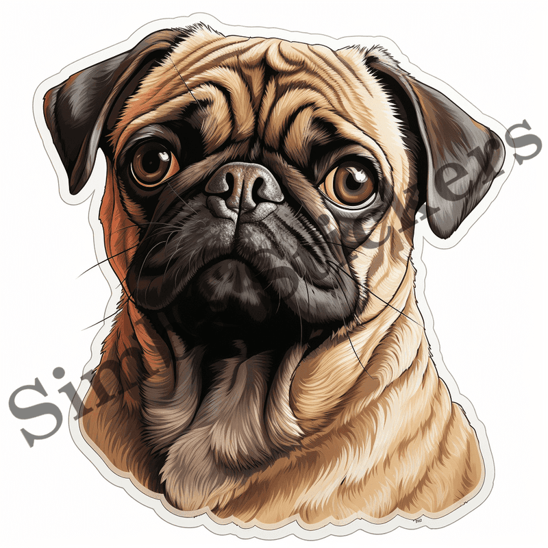 Pug dogs, image set, 10 images