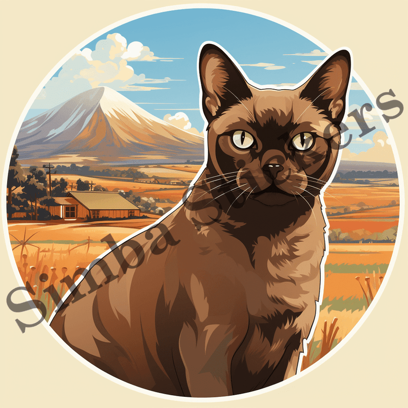 Burmese cats outdoors, image set, 10 images