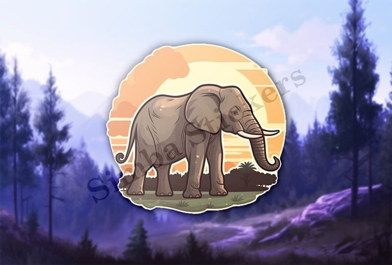 African elephant at sunrise