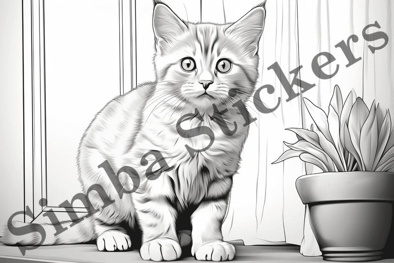 Colouring pages, Bundle of cats, 25 images