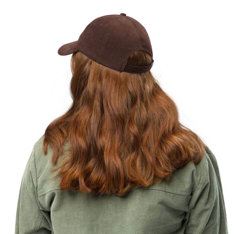 Vintage Corduroy Cap, Majestic lion face, outline art 