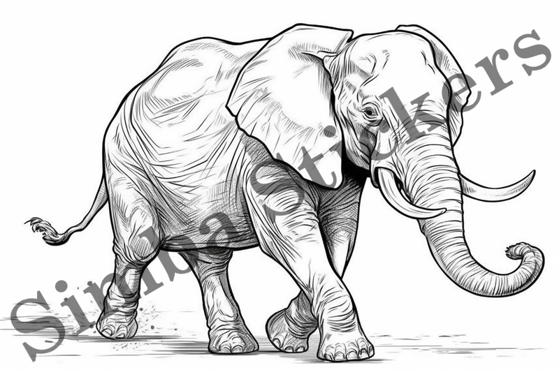 Colouring pages, Bundle of elephants, 25 images
