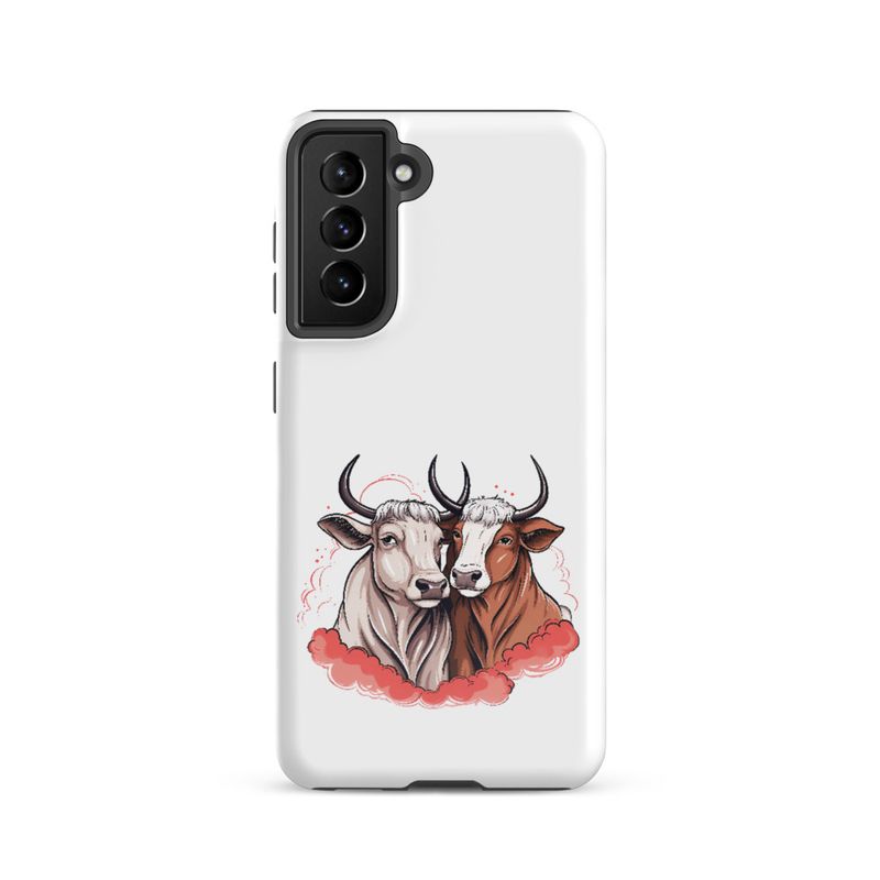 Tough Case for Samsung, Bull and cow, romantic, reddish clouds, qoucds