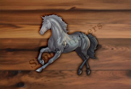 Black horse running