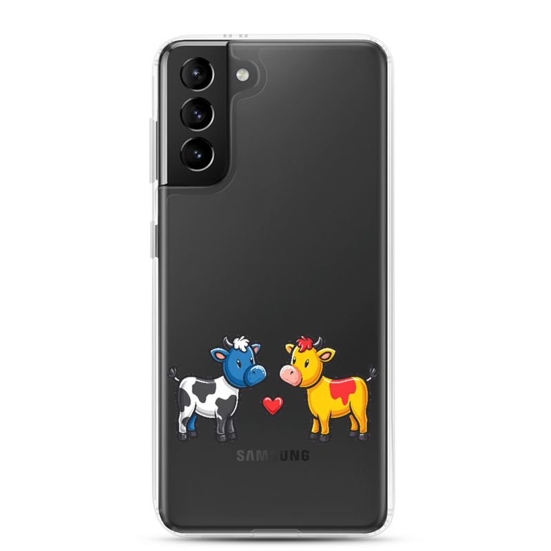 Clear Case for Samsung, Cattle, bull and cow in love, both colourful, zbyzzs