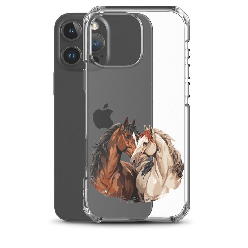 Clear Case for iPhone, Horses nose-to-nose, jbgjpy