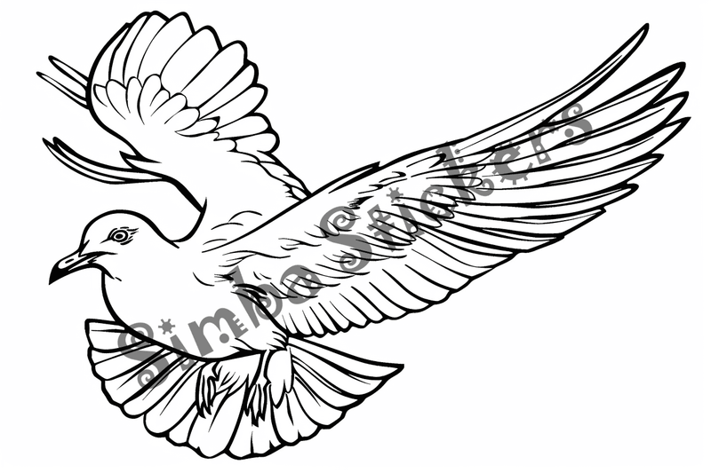 Colouring pages, bundle of seagulls, 50 images
