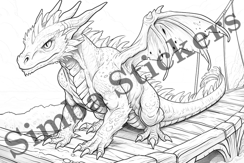 Colouring pages, bundle of dragons, 25 images