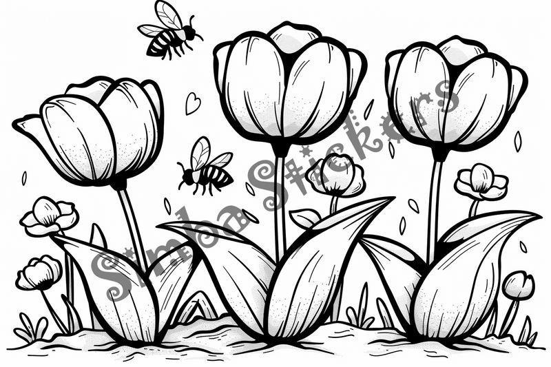 Colouring pages, bundle of bees, 50 images