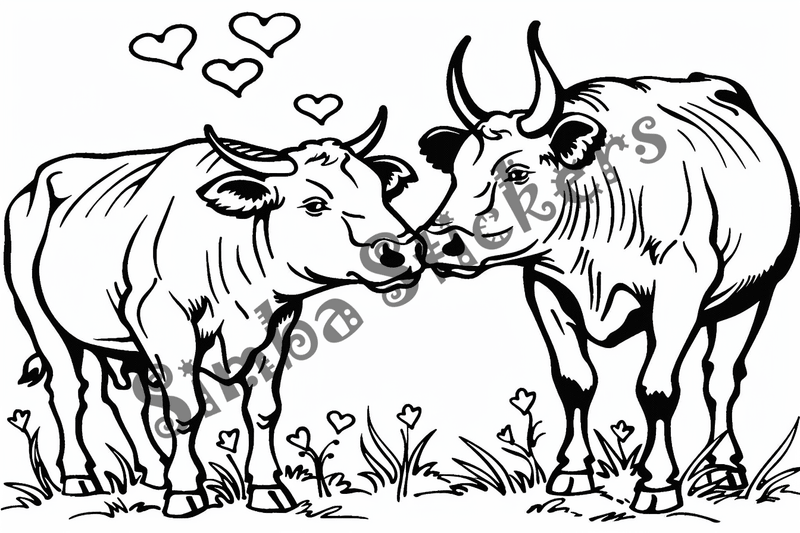Colouring pages, bundle of cattle, 25 images 2