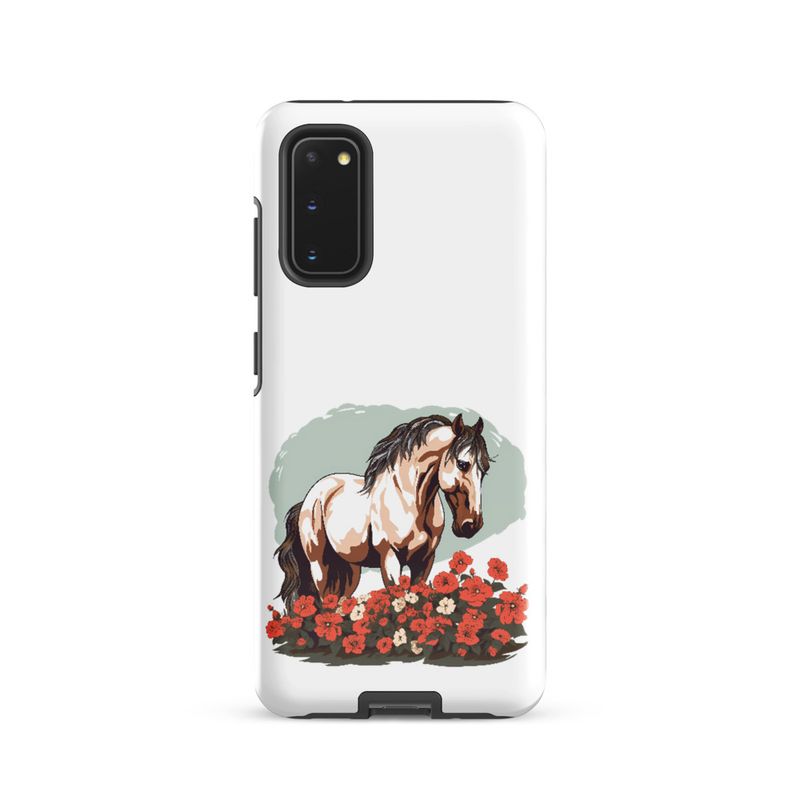 Tough Case for Samsung, Brown horse in field of red flowers, n4w2fj