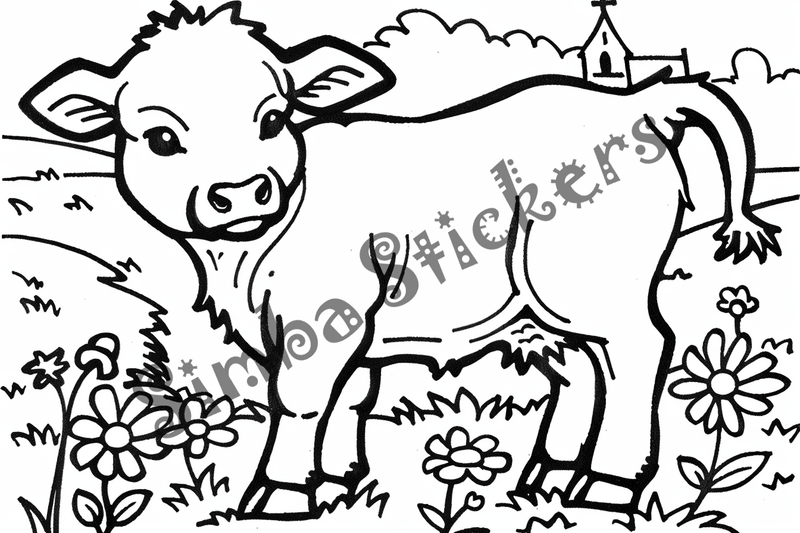 Colouring pages, bundle of cattle, 25 images