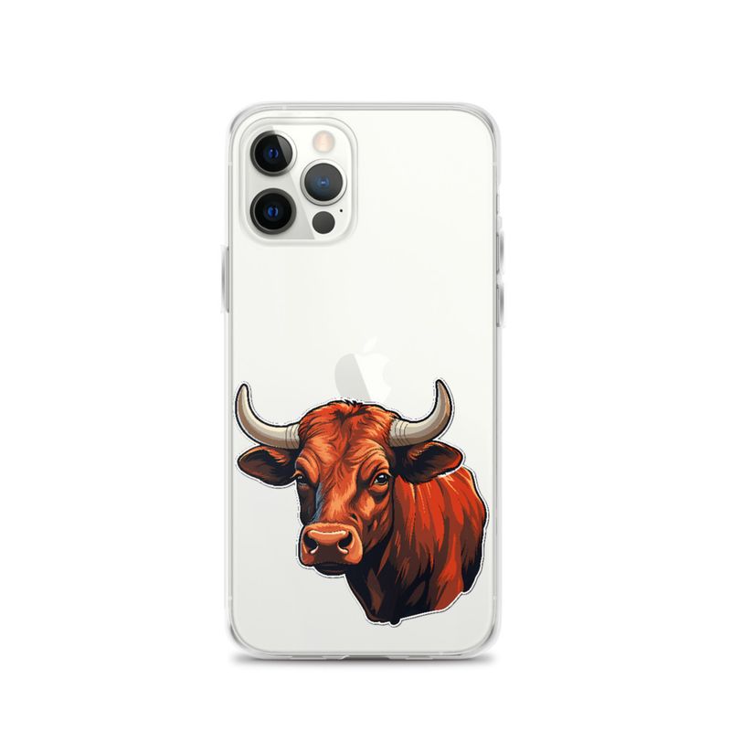 Clear Case for iPhone, Bull face, partial side view, bpor80
