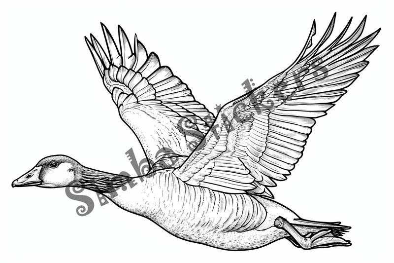 Colouring pages, bundle of geese flying, 10 images