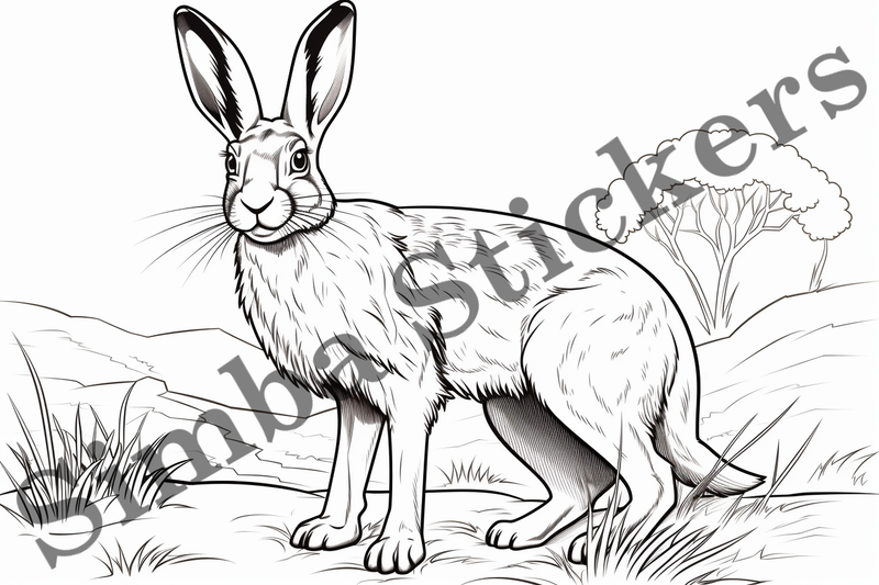 Colouring pages, Bundle of hares, 10 images