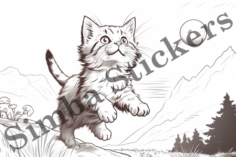 Colouring pages, Bundle of cats, 25 images