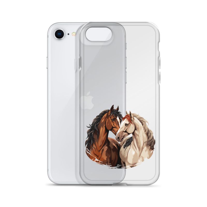 Clear Case for iPhone, Horses nose-to-nose, jbgjpy