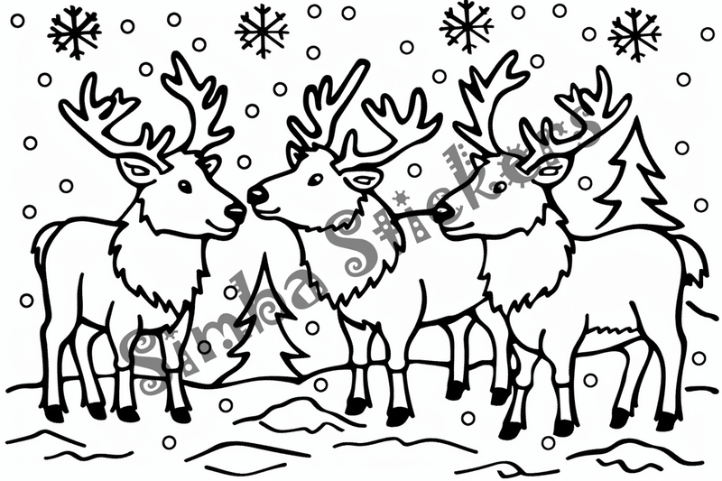 Colouring pages, bundle of elks, 25 images 2