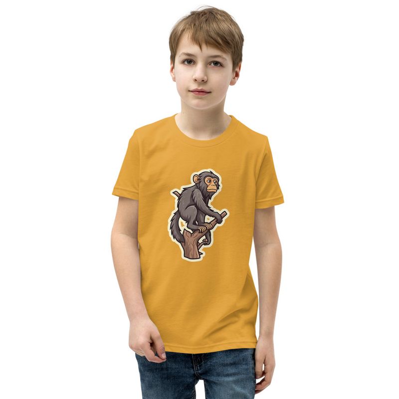 Youth T-shirt, Baboon on a tree, looking sad 