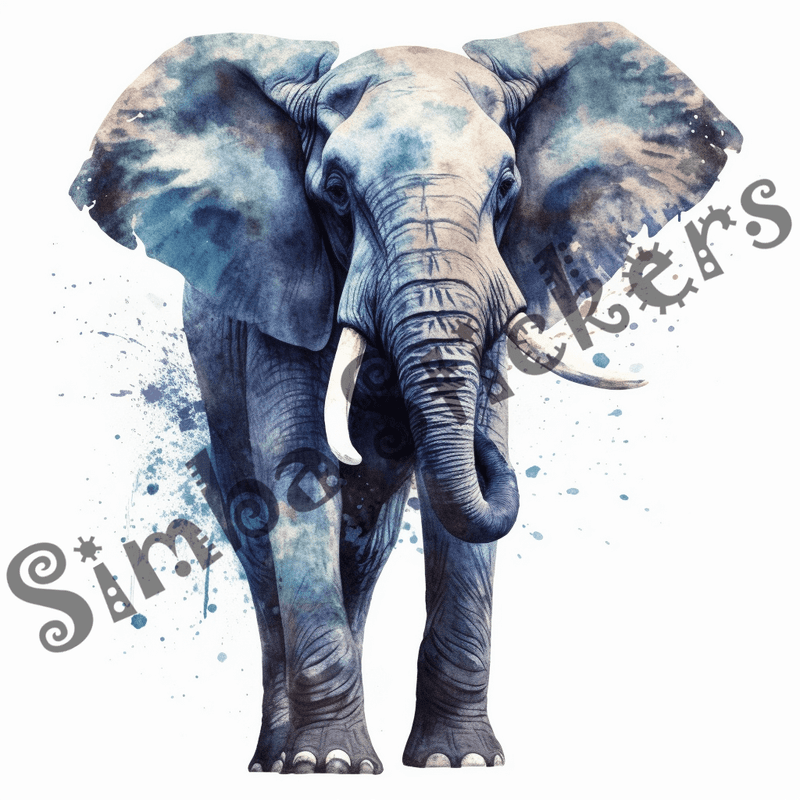 Elephants, watercolour, image set, 25 images, fqfyyp