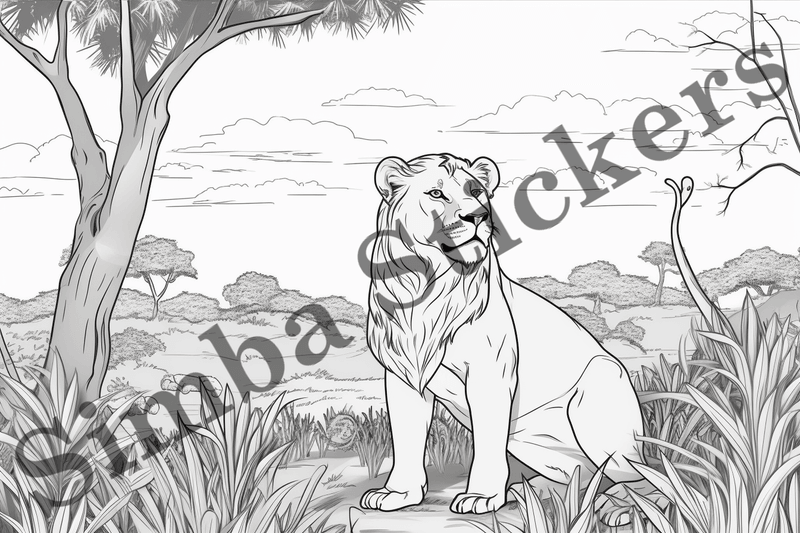Colouring pages, Bundle of lions, 25 images