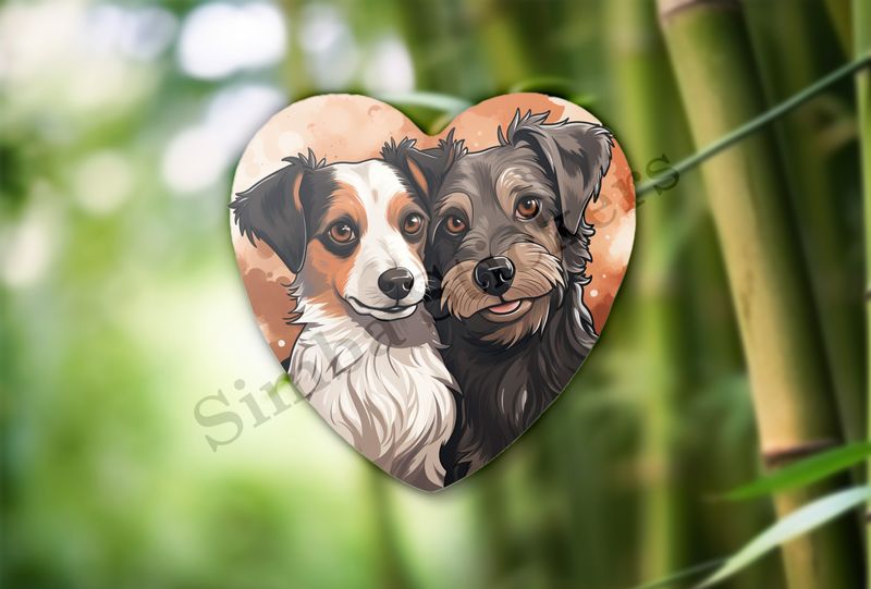 Dogs cuddling