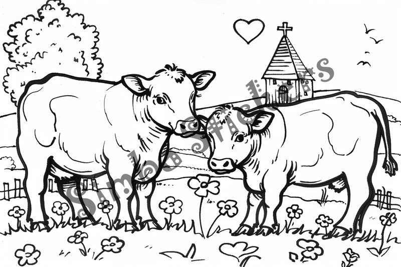 Colouring pages, bundle of cattle, 25 images 2