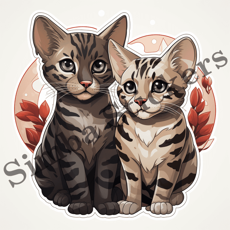 Egyptian Mau cats in love, image set, 10 images