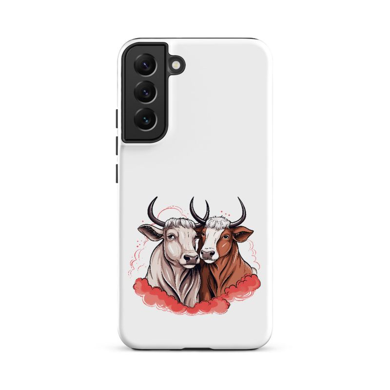 Tough Case for Samsung, Bull and cow, romantic, reddish clouds, qoucds
