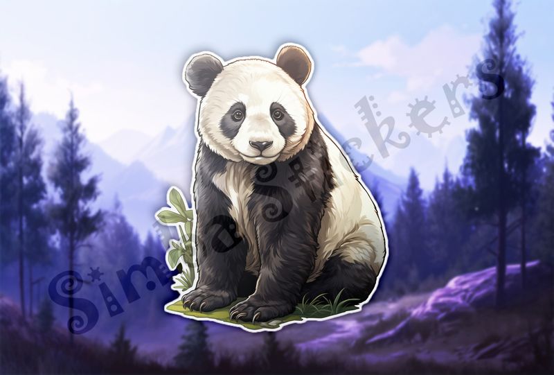 Panda sitting, glancing to the side, a3tjan