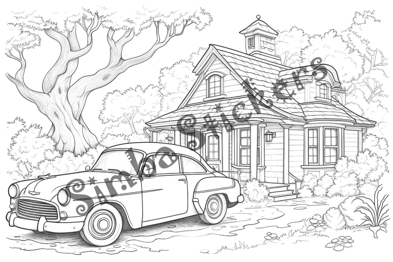 Colouring pages, bundle of houses, 25 images 2